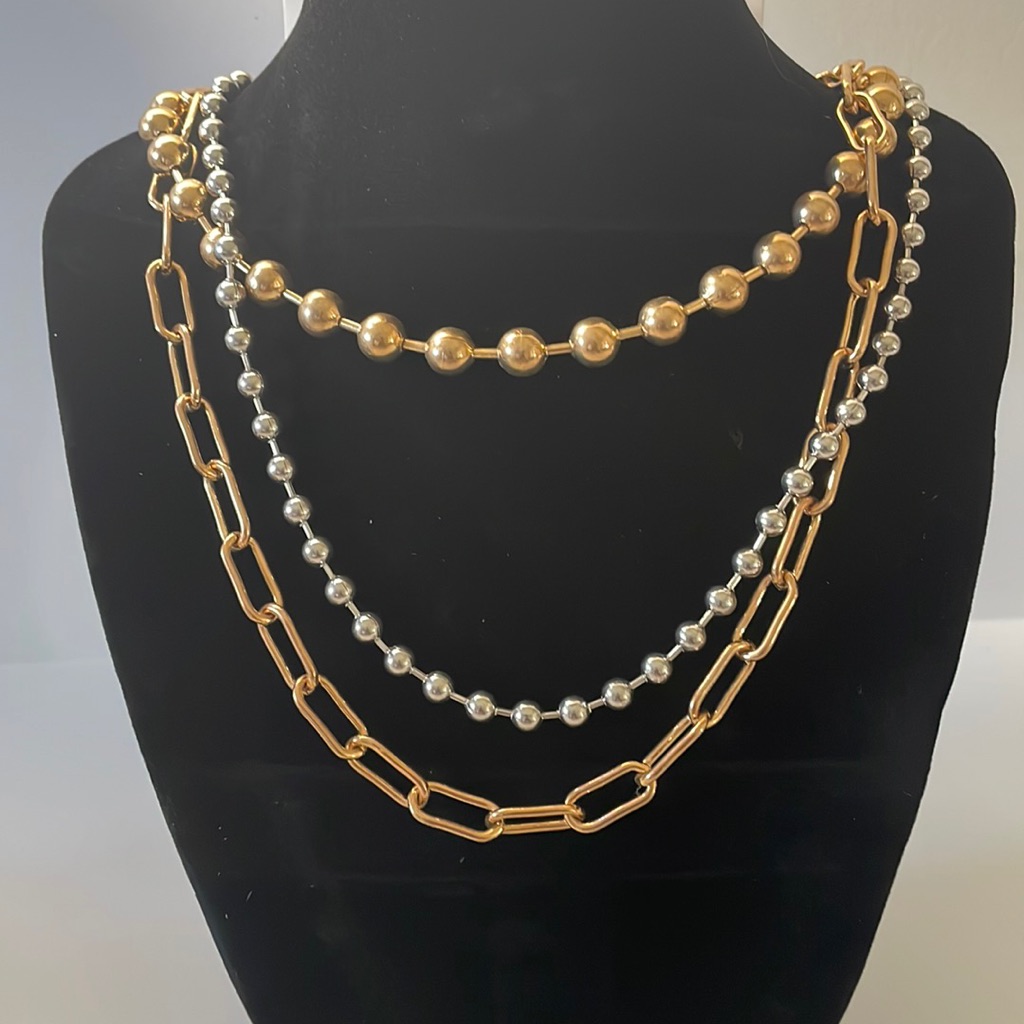 Nwt Rue 21 Chain And Bead Layered Necklace